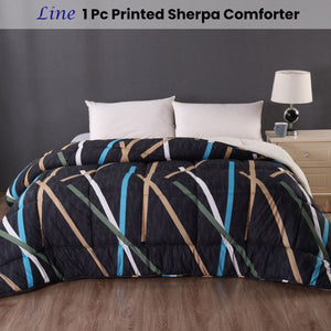 Ramesses Line 1 Pc Printed Sherpa Comforter Queen