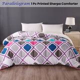 Ramesses Square 1 Pc Printed Sherpa Comforter King