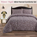 Ramesses Winter Night 3- Piece Mink Flannel Comforter Set King