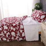 Ramesses Spring Red 3 Pcs Bamboo Blend Ultrosonic Reversible Comforter Set King