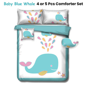 Ramesses Baby Blue Whale Kids Advventure 5 Pcs Comforter Set Double
