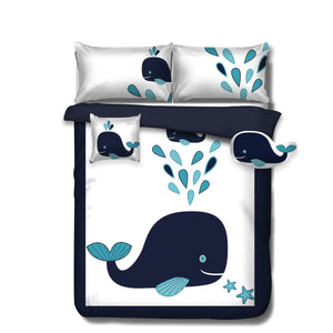 Ramesses Navy Whale Kids Advventure 4 Pcs Comforter Set Single