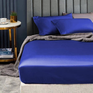Ramesses 1500TC Elite Egyptian Cotton Sateen Fitted Sheet Combo Set Royal Blue Double