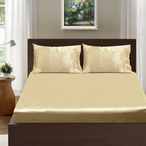 Ramesses Casablanca Satin Fitted Sheet Combo Set Champagne King