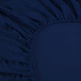 Ramesses 1000TC Linen Bamboo Fitted Sheet Combo Set Deep Blue Single