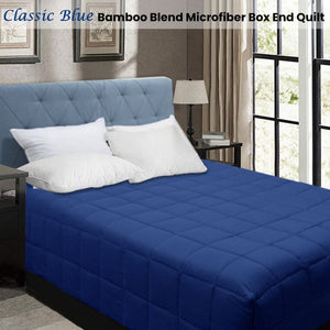 Shangri La Bamboo Blend Microfiber Box End Quilt Classic Blue King