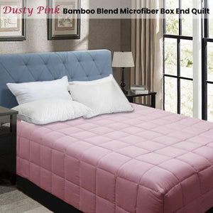 Shangri La Bamboo Blend Microfiber Box End Quilt Dusty Pink Double