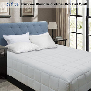 Shangri La Bamboo Blend Microfiber Box End Quilt Silver Double