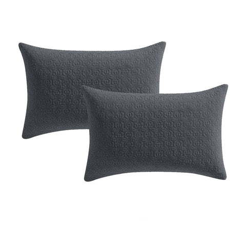 Platinum Collection Pair of Kayo Charcoal 100% Cotton Standard Pillowcases 48 x 73 + 20cm