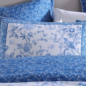 Logan and Mason Hiromi Blue Cotton-rich Percale Print Quilt Cover Set King