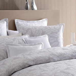 Platinum Collection Koko Silver Lightly Quilted Jacquard Quilt Cover Set King