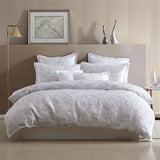 Platinum Collection Koko Silver Lightly Quilted Jacquard Quilt Cover Set Super King
