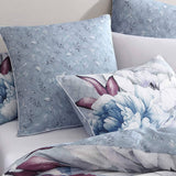 Logan and Mason Liv Silver Cotton-rich Percale Print Quilt Cover Set Super King