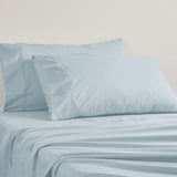 Logan and Mason 250TC 50% Polyester 50% Cotton Percale Sheet Set Chambray 50cm Wall King Single