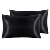 Pair of Standard Satin Silk Pillowcases with Envelope Closure 51 x 76 cm Ivory