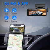 4K Wifi Dash Cam Front, 1080P In-Car Rear Dual Recording with GPS 64GB Card