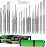 SWANLAKE Punch and Chisel Set, Including Taper Punch, Cold Chisels, Pin Punch, Center Punch (16pcs)