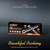 HORUSDY 2Pcs Universal Wrench Set SAE & Metric Spanner Hex E-Torx Triangle