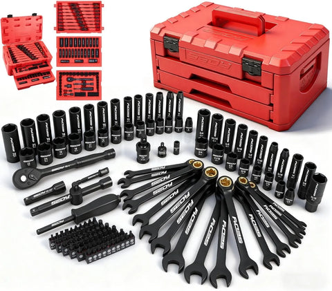 Mechanics Tool SAE/Metric 1/4" & 3/8" Drive Socket Adapters Combination Wrench