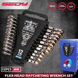 SEDY 12Pc Metric Flexible Ratchet Spanner Combination Spanner Magnetic Organizer In Australia - Darrahopens