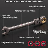 SEDY 24Pc Flexi Head Ratchet Spanner Set Metric & SAE with Magnetic Organizer