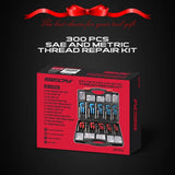 SEDY 320Pcs Helicoil Thread Repair Kit SAE Metric HSS Drill Bits Thread Restorer