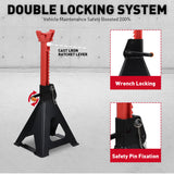 HORUSDY 2Pcs 6 Ton Jack Stands Double Lock Adjustable Truck Ratchet Lift Hoist