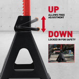 HORUSDY 2Pcs 6 Ton Jack Stands Double Lock Adjustable Truck Ratchet Lift Hoist