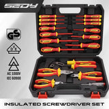 SEDY 18Pcs 1000V Insulated Electrician Tool Set Magnetic Screwdriver Pliers Kit