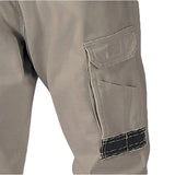 Men's Cotton Drill Cargo Work Pants UPF 50+ 13 Pockets Tradies Workwear Trousers, Khaki, 34