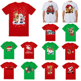 100% Cotton Christmas T-shirt Adult Unisex Tee Tops Funny Santa Party Custume, Car with Snowman (White), 3XL