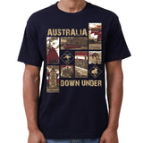 100% Cotton Australia Down Under Souvenir T-Shirt Unisex Adult Iconic Tee Top, Black, L