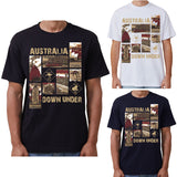 100% Cotton Australia Down Under Souvenir T-Shirt Unisex Adult Iconic Tee Top, White, S