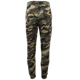 Men's Fleece Track Pants Military Camouflage Tactical Gym Trousers w Cuffed Hem, Green Camo, XS