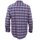 Men's 100% Cotton Flannelette Shirt Long Sleeve Plaid Check Flannel w Pockets, Patriot Blue Plaid, XL