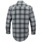 Men's 100% Cotton Flannelette Shirt Long Sleeve Plaid Check Flannel w Pockets, Granite Gray Plaid, L