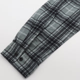 Men's 100% Cotton Flannelette Shirt Long Sleeve Plaid Check Flannel w Pockets, Granite Gray Plaid, L