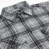 Men's 100% Cotton Flannelette Shirt Long Sleeve Plaid Check Flannel w Pockets, Granite Gray Plaid, 3XL
