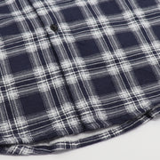 Men's 100% Cotton Flannelette Shirt Long Sleeve Plaid Check Flannel w Pockets, Midnight Navy Plaid, M