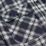 Men's 100% Cotton Flannelette Shirt Long Sleeve Plaid Check Flannel w Pockets, Midnight Navy Plaid, 3XL