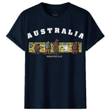 Adult 100% Cotton T Shirt Australia When Nature Calls Souvenir Tee Fun Tops Gift, Navy, 2XL