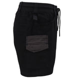 Mens Cargo Cotton Work Shorts 10 Pockets Tradies Utility Pants Workwear Trousers, Black, 28