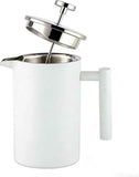 White French Press Coffee Maker 1000ml with Coffee Bean Can + Extra Filter Gift Set