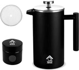 Black French Press Coffee Maker 350ml with Coffee Bean Can + Extra Filter Gift Set