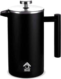 Black French Press Coffee Maker 350ml with Coffee Bean Can + Extra Filter Gift Set