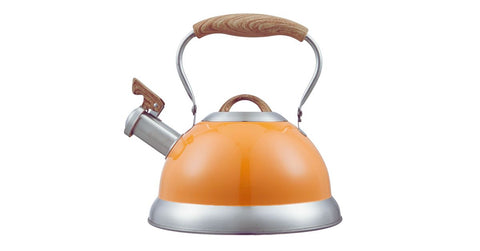 2.8L Whistling Kettle Stainless Steel Foldable Handle Orange