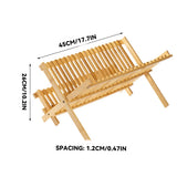 Bamboo Dish Drying Rack 2 Tier Foldable Sink Organiser 45 x 26cm Countertop