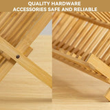 Bamboo Dish Drying Rack 2 Tier Foldable Sink Organiser 45 x 26cm Countertop