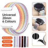 20mm Nylon Braided Sport Loop Velcro Watch Band Strap Compatible Replacement - Red-Black