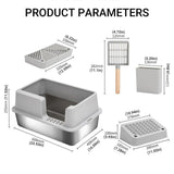 5-Piece Grey Cat Litter Box Set